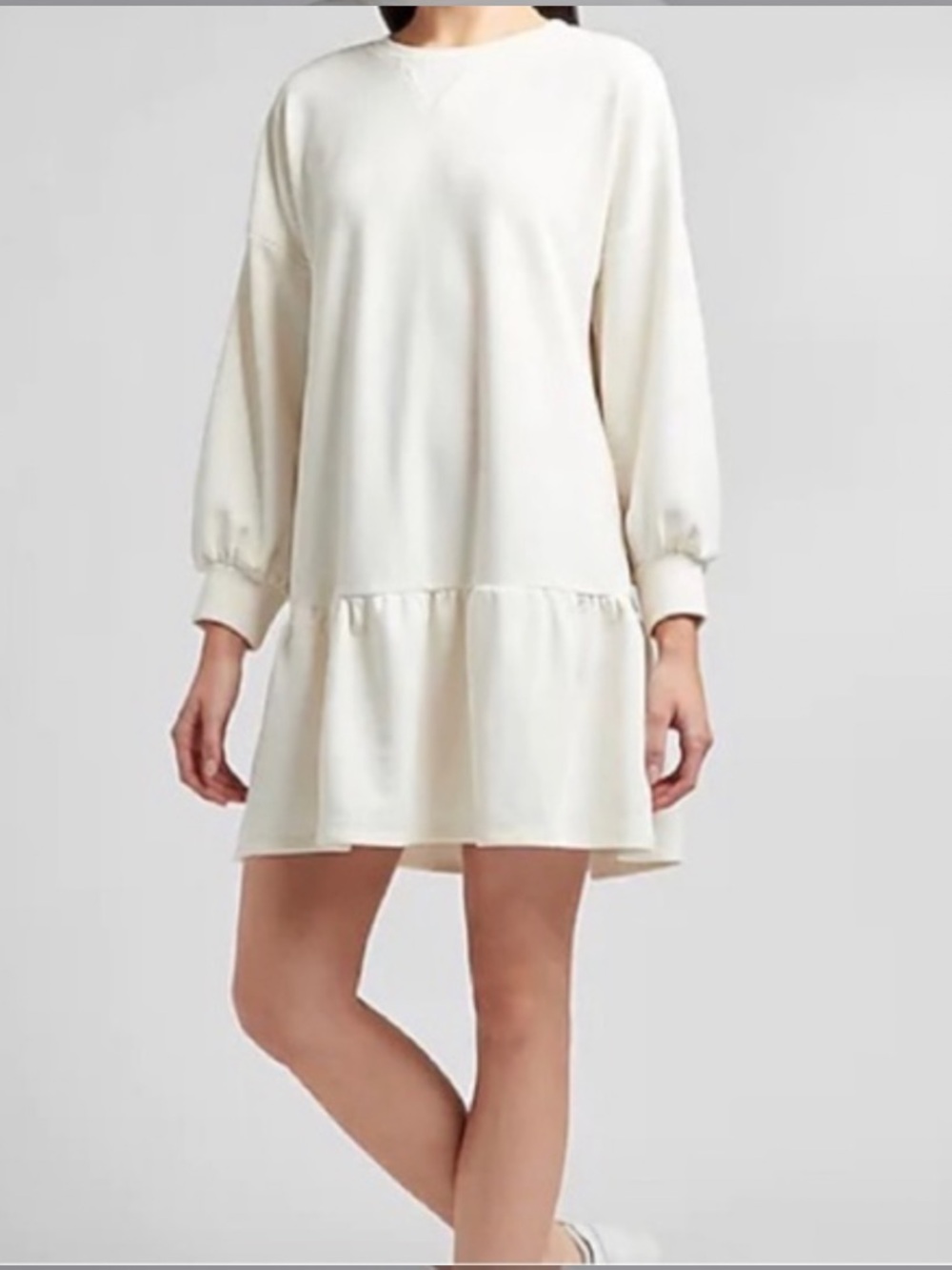 Express Ivory Long Sleeve Sweater Dress Size XL